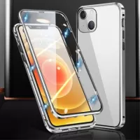 iPhone 15 Plus Magnetic Case with Tempered Glass - Silver