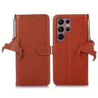 Samsung Galaxy S24 Ultra Wallet Leather Case with RFID - Brown