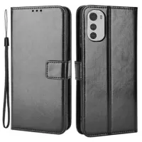 Motorola Moto E32s Wallet Case with Magnetic Closure - Black