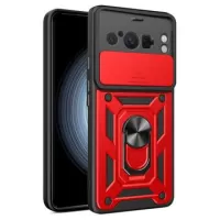 Google Pixel 8 Pro Rotary Ring Hybrid Case with Camera Shield - Red