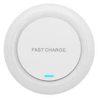 Q18 Round Shape Wireless Charger 15W Fast Charging Desktop Charging Pad - White