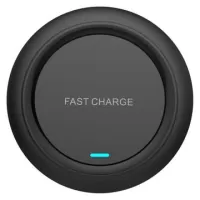 Q18 Round Shape Wireless Charger 15W Fast Charging Desktop Charging Pad - Black