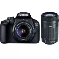 Canon EOS 4000D DSLR Camera with EF-S 18-55 mm f/3.5-5.6 III and 55-250mm Lens - 2 Year Warranty - Next Day Delivery