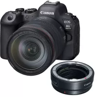 Canon EOS R6 Mark II Mirrorless Digital Camera with RF 24-105mm f/4L IS Lens + EF-EOS R mount adapter - 2 Year Warranty - Next Day Delivery