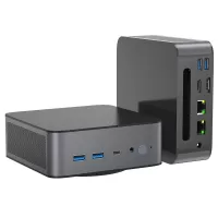 GXMO H90 Mini PC, Intel i7-11390H 4 Cores 8 Threads Up to 5.0 GHz, 16GB DDR4 RAM 1TB SSD, WiFi 6 Bluetooth 5.0, DP (8K) HDMI (4K) Type-C (4K) Triple Screen Display, 4*USB3.2, 2*2.5G RJ45, 1*Audio Jack - EU Plug