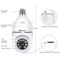 WiFi 360 Panoramic Bulb Camera 1080P Security Camera with 2.4GHz WiFi 360 Degree Panoramic viewing Wireless Home Surveillance Camera Night Vision Two Way Audio Smart Motion Detection