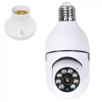 WiFi 360 Panoramic Bulb Camera 1080P Security Camera with 2.4GHz WiFi 360 Degree Panoramic viewing Wireless Home Surveillance Camera Night Vision Two Way Audio Smart Motion Detection