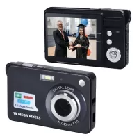 Portable 720P Digital Camera Video Camcorder 18MP Photo 8X Zoom Anti-shake 2.7 Inch Large TFT Screen Built-in Lithium Battery with Carry Bag USB Charging Cable for Kids Teens