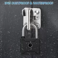 T1006D Smart Fingerprint Padlock Rechargeable Keyless 20 Fingerprints Emergency Unlocking Easy Operation IP65 Waterproof Anti-theft Security Padlock Door Luggage Backpack Lock