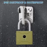 T1006D Smart Fingerprint Padlock Rechargeable Keyless 20 Fingerprints Emergency Unlocking Easy Operation IP65 Waterproof Anti-theft Security Padlock Door Luggage Backpack Lock