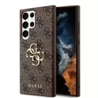 Samsung Galaxy S24 Ultra Guess 4G Big Metal Logo Hybrid Case - Brown