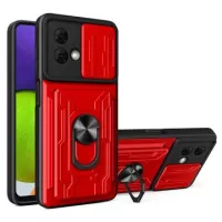 Motorola Moto G84 Rotary Ring Hybrid Case with Camera Shield - Red