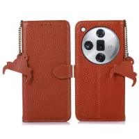 Oppo Find X7 Wallet Leather Case with RFID - Brown