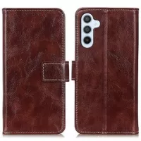 Samsung Galaxy A15 Wallet Case with Magnetic Closure - Brown