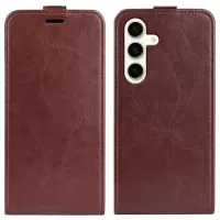 Samsung Galaxy S24+ Vertical Flip Case with Card Slot - Brown