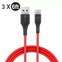 [3 Pack] BlitzWolf® BW-TC15 3A QC3.0 Quick Charge USB Type-C Cable Fast Charging Data Sync Transfer Cord Line 6ft/1.8m F