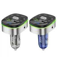 HOCO E71 bluetooth V5.0 FM Transmitter 18W QC3.0 USB Car Charger RGB Backlit Light LED Digital Display Wireless Radio Ad