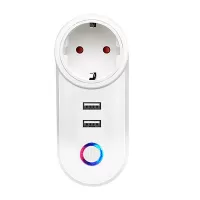 Tuya 16A Smart WiFi Power Socket EU Plug with Dual USB Electrical Outlet Remote APP Control Timing Countdown Function Vo