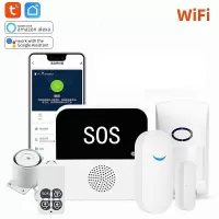 Tuya WiFi Smart Home Alarm System Security Protection Kit Wireless APP Remote Monitoring Anti-theft Alarm Doorbell Call