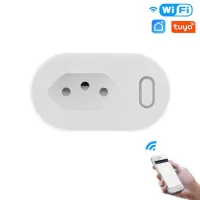 Tuya 16A Brazil Standard Smart Plug with Power Monitor Smart Life APP WiFi Smart Socket Works for Google Home Alexa