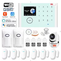 Wireless GSM Burglar Alarm Tuya Smart Home WiFi Alarm System Kit Multifuctional Anti-theft Security Device Kit with Alex