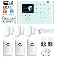 Tuya Smart WiFi Home Alarm System Kit Wireless GSM Burglar Alarm Intelligent Anti-theft Home Door Window Security System