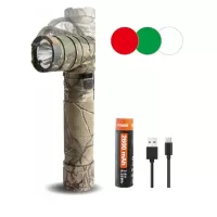 NICRON B70 Plus 1200 Lumens Tactical Twist Flashlight Rechargeable LED Flashlight 3-Color Light with Red and Green Light