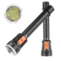 3*XHP70 LED Professional Diving Flashlight High Brightness Waterproof Dual Use Zoomable Dive Light