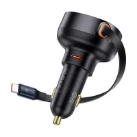 Baseus Enjoyment Pro 60W 1-Port USB Car Charger Built-in Retractable Type-C Cable Support QC3.0 2.0 PD3.0 2.0 SCP FCP PP