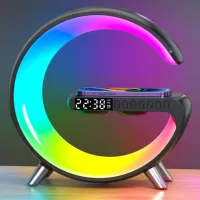 15W 10W 7.5W 5W Multifunctional Wireless Charger Alarm Clock Speaker RGB Light Fast Charging Station for iPhone 15 14 13