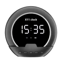 X11 Clock bluetooth 5.3 SpeakerLED Digital Display Alarm Clock TWS 1200mAh Stereo Deep Bass Phone Holder Desktop Porta