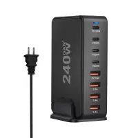 [GaN Tech]Bakeey 240W 8-Port USB PD Charger 4USB-A+4USB-C PD QC Fast Charging Desktop Charging Station EU Plug US Plug f