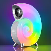 Conch RGB LED Night Light Wake Up Lamp Sleep Light Smart Atmosphere Lamp Blue Tooth Clock Alarm speaker with Stereo BT S