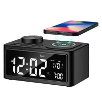 HYY-H7 10W Wireless Charger bluetooth Speaker Fast Wireless Charging Alarm Clock Radio for Qi-enabled Smart Phones for i