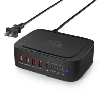 Bakeey i70 140W 8-Port USB PD Charger 4USB-A+4USB-C PD3.0 QC3.0 FCP SCP Fast Charging Desktop Charging Station EU Plug f