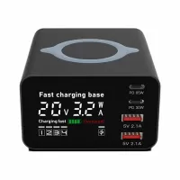 Bakeey WLX-X9C 110W 4-Port USB PD Charger 2USB-A+2USB-C Wireless Fast Charging Desktop Charging Station EU Plug for iPho