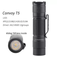 Convoy T5 219B 519A LED High CRI LED Flashlight AA/14500 Mini Flash Light Torch 12 Groups Perfect For All Situation Fish