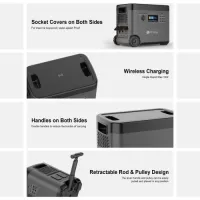 TTWEN 2000W Portable Power Station, 2160Wh LifePo4 Solar Generator, 15W Wireless Charging, 14 Outlets, 65 Mins AC Fast Charging, for Balcony Solar System, Camping, RV Trip, Outdoor Party, Home Use