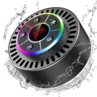 IPX7 Waterproof Bathroom BT Speaker Dustproof Shockproof LED Time Display Built-in FM Radio Mini Speaker